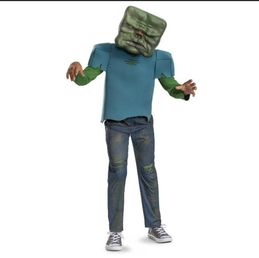 Disguise A Minecraft Movie Zombie Child Costume Glow In The Dark Size S(4-6)